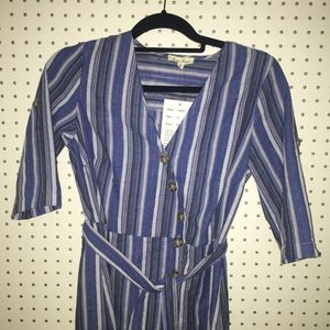 Kings Road Blue Striped Midi Dress